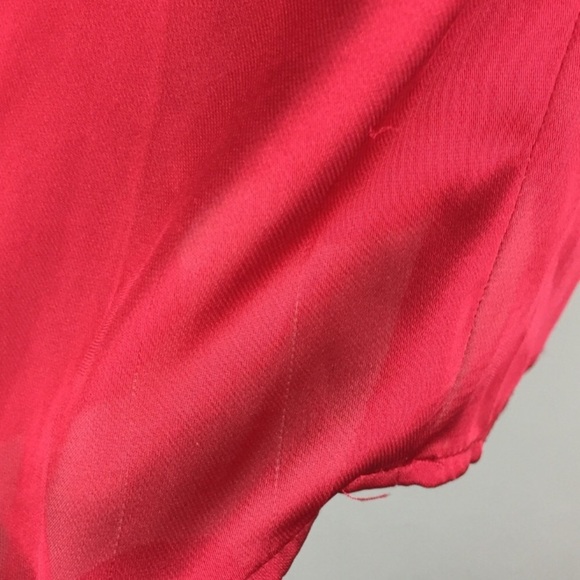 Loft Gathered Collar Scarf Print Red Blouse XSP - Picture 7 of 8